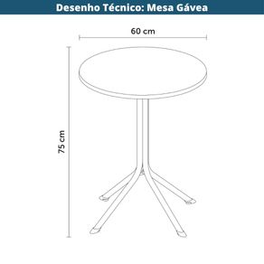 5 Mesa Redonda Gavea Rivatti 75 cm -Altura- Tampo em Polipropileno Preto e Base em Aco Preto